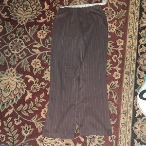 East 5th Brown Pinstripe Straight Leg Pants